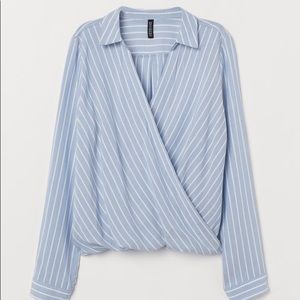 Wrapover Blouse with Collar